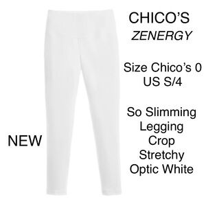 Chico's Zenergy White Legging Cropped Pants Slimming